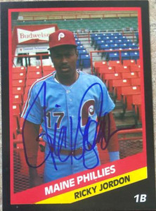 Ricky Jordan Autographed Reading Phillies 1988 Maine Phillies CMC #11