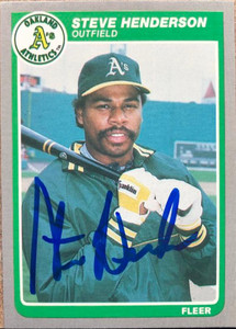 Steve Henderson Autographed 1985 Fleer Update #U-52 Oakland Athletics Card