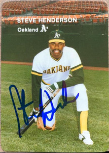 Steve Henderson Autographed 1985 Mother's Cookies Oakland Athletics #26 Steve Henderson Autographed 1985 Mother's Cookies Oakland Athletics #26