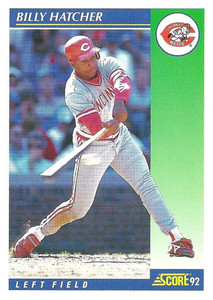 1992 Score #447 Billy Hatcher VG  Cincinnati Reds 