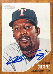 Vladimir Guerrero Autographed 2011 Topps Heritage #125 Texas Rangers Card