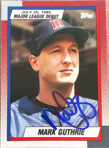 Mark Guthrie Autographed 1990 Topps Major League Debut 1989 #49 Minnesota Twins Card 