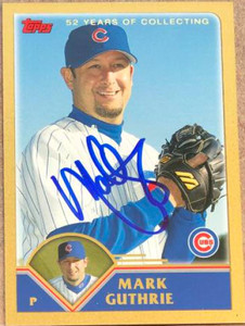 SOLD 119326 Mark Guthrie Autographed 2003 Topps Traded & Rookies Gold #T41 LE/2003