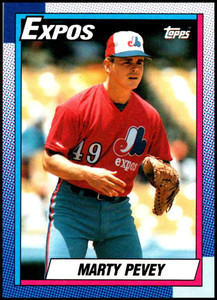 1990 Topps #137 Marty Pevey VG RC Rookie Montreal Expos 