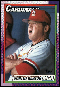  1989 Topps # 654 Whitey Herzog St. Louis Cardinals