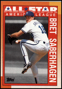 1990 Topps #393 Bret Saberhagen AS VG Kansas City Royals 