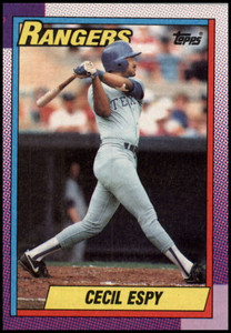 1990 Topps #496 Cecil Espy UER VG Texas Rangers 