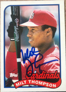 Milt Thompson Autographed 1989 Topps Traded #118T