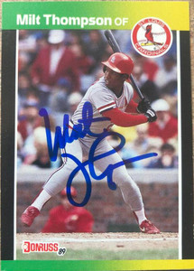 Milt Thompson Autographed 1989 Donruss Traded #T-43