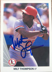 Milt Thompson Autographed 1990 Leaf #308