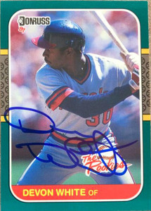 Devon White autographed baseball card (California Angels) 1987 Fleer  Prospects #646