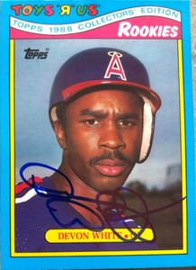 Devon White Autographed 1988 Topps Toys R Us Rookies #33