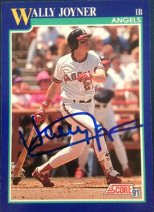 Wally Joyner autographed baseball card (California Angels) 1991 Leaf #31