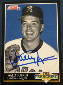 Wally Joyner autographed baseball card (California Angels) 1991 Leaf #31