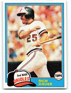 1981 Topps #314 Rich Dauer VG Baltimore Orioles 