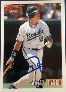 Wally Joyner autographed baseball card (California Angels) 1991 Bowman #195