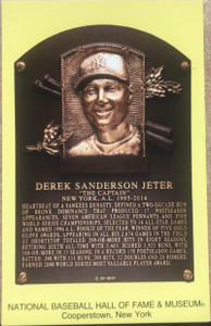 Derek Jeter Stamped and Canceled Hall of Fame Gold Plaque Postcard