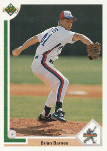 1991 Upper Deck #12 Brian Barnes UER VG RC Rookie Montreal Expos 