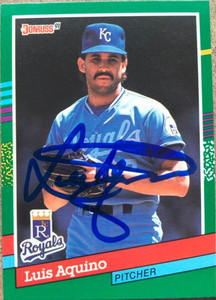 Luis Aquino Autographed 1991 Donruss #718