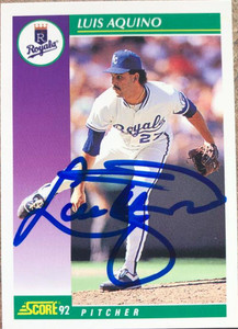 Luis Aquino Autographed 1992 Score #369