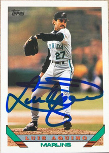 Luis Aquino Autographed 1993 Topps Traded #76T