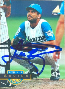 SOLD 119664 Luis Aquino Autographed 1994 Pinnacle #223