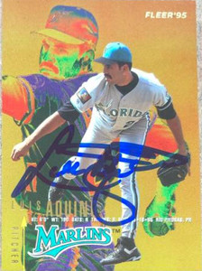 Luis Aquino Autographed 1995 Fleer #324