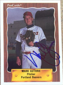 SOLD 119675 Mark Guthrie Autographed 1990 Pro Cards #174