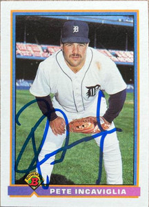Pete Incaviglia Autographed 1991 Bowman #131 Detroit Tigers Card