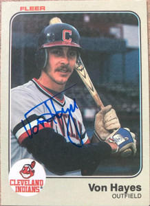 Von Hayes Autographed 1983 Fleer #412 Cleveland Indians Card