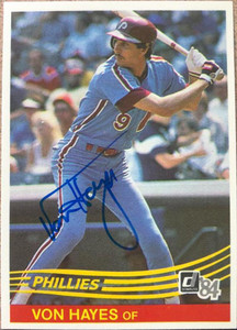 Von Hayes Autographed 1984 Donruss #477