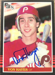 Von Hayes Autographed 1985 Donruss #326 Philadelphia Phillies Card