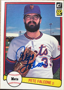 Pete Falcone Autographed 1982 Donruss #380 New York Mets Card