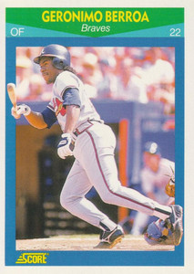 1990 Score Rising Stars #36 Geronimo Berroa VG Atlanta Braves 