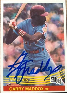Garry Maddox Autographed 1984 Donruss #305 Philadelphia Phillies Card