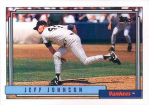 1992 Topps #449 Jeff Johnson VG New York Yankees 