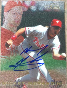 Mickey Morandini Autographed 1996 Flair #494 Gold Lettering 