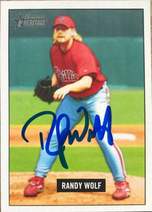 Randy Wolf Autographed 2005 Bowman Heritage #75