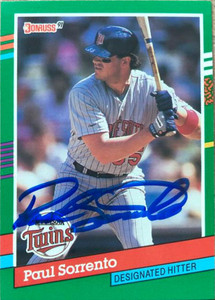 SOLD 120224 Paul Sorrento Autographed 1991 Donruss #745