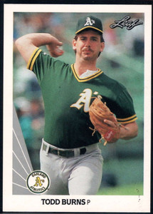 1990 Leaf #458 Todd Burns VG Oakland Athletics 
