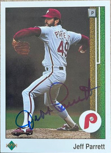 Jeff Parrett Autographed 1989 Upper Deck #741 Philadelphia Phillies Card