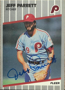 Jeff Parrett Autographed 1989 Fleer Update #U-112 Philadelphia Phillies Card 