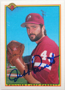 Jeff Parrett Autographed 1990 Bowman #149