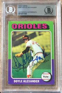 SOLD 120319 Doyle Alexander Autographed 1975 Topps #491 Beckett Authenticated 