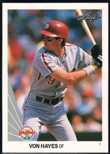 1990 Leaf #52 Von Hayes VG Philadelphia Phillies 
