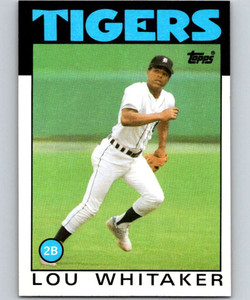 1986 Topps #20 Lou Whitaker VG Detroit Tigers 