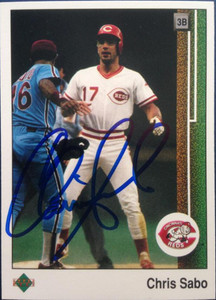SOLD 4701 Chris Sabo Autographed 1989 Upper Deck #180