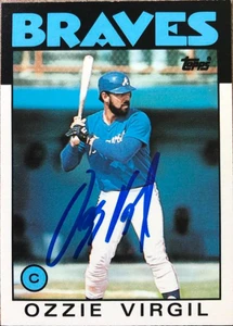 Ozzie Virgil Autographed 1986 Topps Traded #119T Atlanta Braves Card