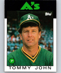 1986 Topps #240 Tommy John VG Oakland Athletics 