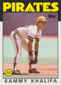 1986 Topps #316 Sammy Khalifa VG RC Rookie Pittsburgh Pirates 